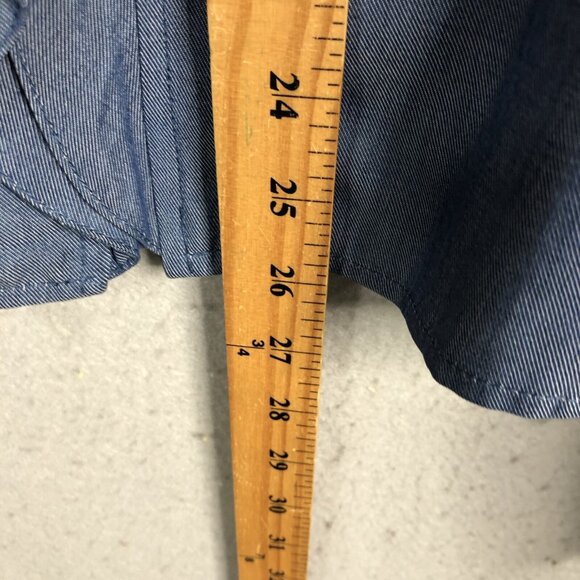 Finley Top Womens Jacket Blue Chambray Tencel Western Casual Ruffle Feminine - Picture 4 of 16